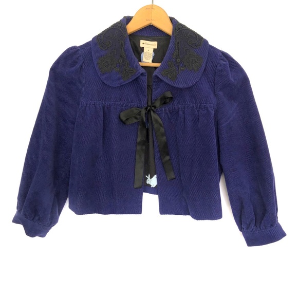 Anthropologie Jackets & Blazers - Anthropologie Elevenses Corduroy Lace Crop Jacket
